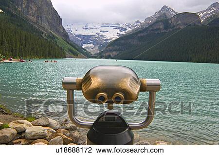 Stock Image -  selective focus shot binocular viewer lake . Fotosearch