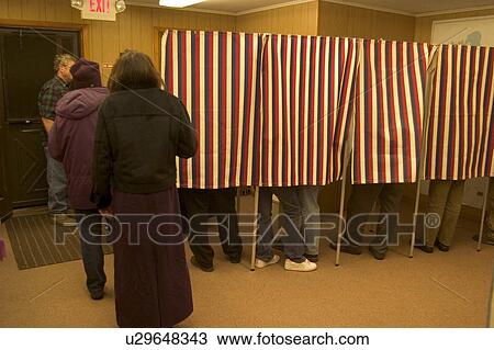 Stock Image -  small town america voting in grand isle vt votes. Fotosearch