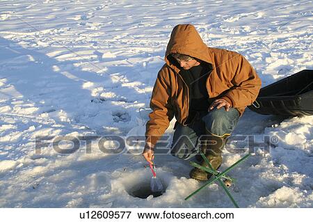 sport winter ice fishing highland lake stoddard View Large Photo Image Stock Photo - sport winter ice fishing highland lake stoddard. Fotosearch