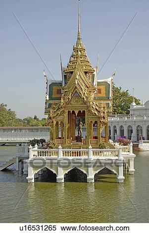 Stock Photography -  summer beautiful aisawan pavilion bang pa . Fotosearch