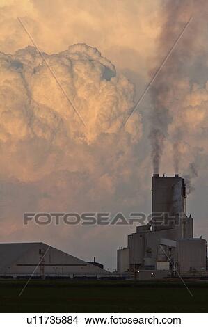 summer clouds behind saskferco potash plant View Large Photo Image Picture - summer clouds behind saskferco potash plant. Fotosearch