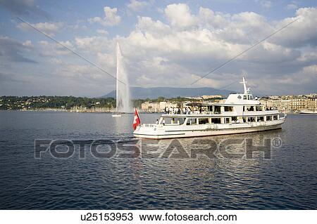 water henry dunant sightseing boat in geneva lac View Large Photo Image Stock Image - water henry dunant sightseing boat in geneva lac. Fotosearch