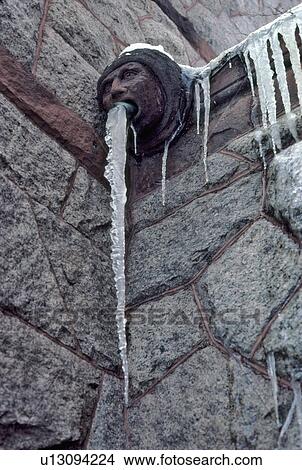 water winter gargoyle dartmouth college spout View Large Photo Image Picture - water winter gargoyle dartmouth college spout. Fotosearch