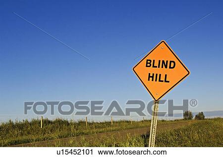 wide angle shot alberta road sign warning blind View Large Photo Image Stock Image - wide angle shot alberta road sign warning blind. Fotosearch