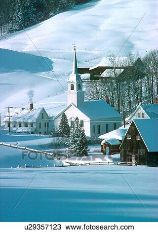 Stock Image -  winter east corinth vermont vt new england town. Fotosearch