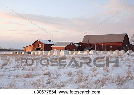 winter red barn farm field blue sky clouds cold View Large Photo Image Picture - winter red barn farm field blue sky clouds cold. Fotosearch