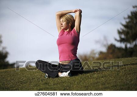 Stock Image -  woman fitness spring sexy athletic young yoga . Fotosearch