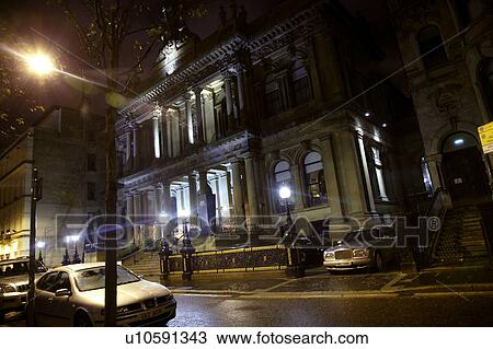 Stock Photo Of Northern Ireland Belfast Waring Street Exterior Northern Ireland Belfast Waring Street Exterior Night View Of The Grade 1 Listed Merchant Hotel In
