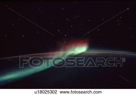 Stock Image -  aurora lights over southern hemisphere australis. Fotosearch