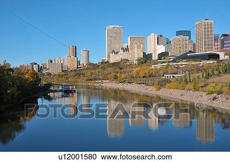 Stock Image -  autumn landscape downtown core edmonton capitol. Fotosearch