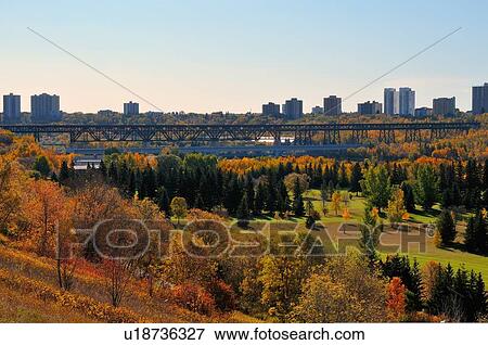 Stock Photo -  autumn landscape downtown core edmonton capitol. Fotosearch