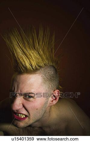 background man face young mohawk hairdo posing View Large Photo Image Stock Photo - background man face young mohawk hairdo posing. Fotosearch