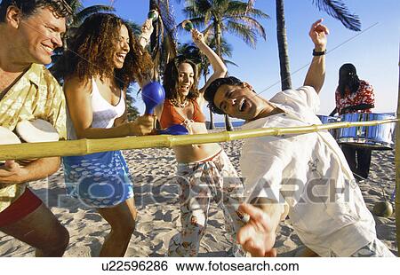 beach party people dance doing limbo adults day View Large Photo Image Stock Photograph - beach party people dance doing limbo adults day. Fotosearch