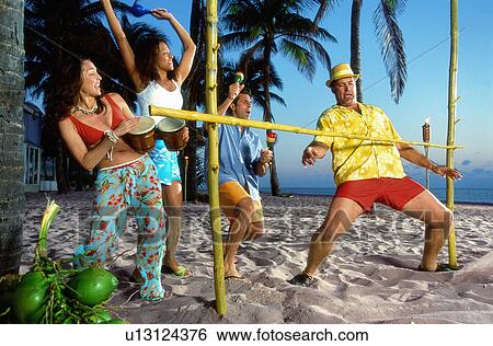 beach party people dance fun doing limbo adults View Large Photo Image Stock Photograph - beach party people dance fun doing limbo adults. Fotosearch