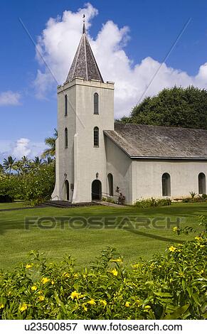 Stock Photo -  beautiful wananalua church in relaxing remote. Fotosearch