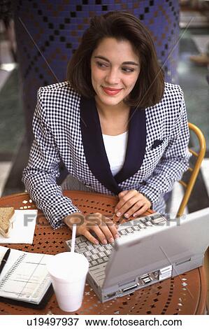 business woman computer person laptop wireless View Large Photo Image Stock Photo - business woman computer person laptop wireless. Fotosearch