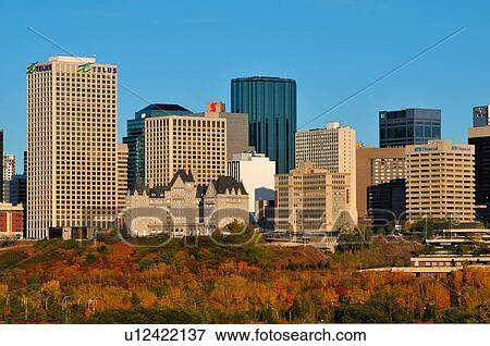 Stock Photo -  close up autumn scenic part downtown core city. Fotosearch