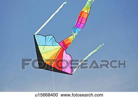 Stock Image - fairhaven kite feature flies blue sky. Fotosearch