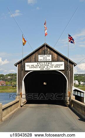 Stock Photo -  front image longest wooden covered bridge . Fotosearch