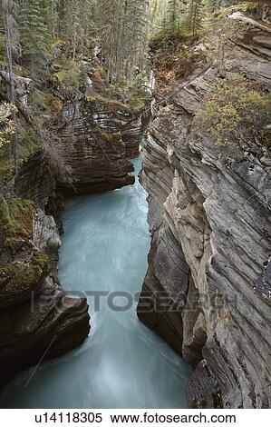 Stock Photography -  gorge athabasca falls in jasper national park. Fotosearch