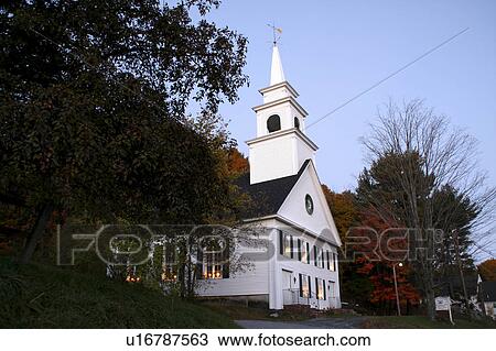 goshen community church new hampshire evening View Large Photo Image Stock Image - goshen community church new hampshire evening. Fotosearch