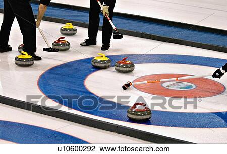 house sport curlers sweeping rocks curling 8 ice View Large Photo Image Stock Image - house sport curlers sweeping rocks curling 8 ice. Fotosearch