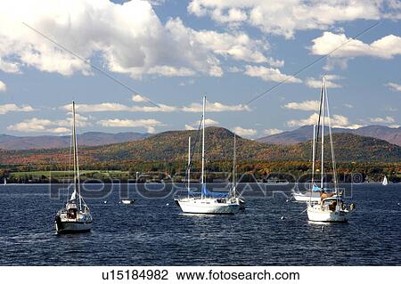 Stock Image -  lake champlain charlotte vermont fall foliage. Fotosearch