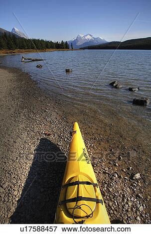 maligne lake in jasper national park kayak fall View Large Photo Image Stock Photo - maligne lake in jasper national park kayak fall. Fotosearch