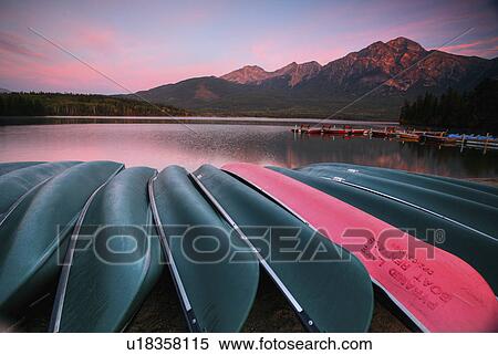 morning view pyramid lake in jasper national View Large Photo Image Stock Photography - morning view pyramid lake in jasper national. Fotosearch