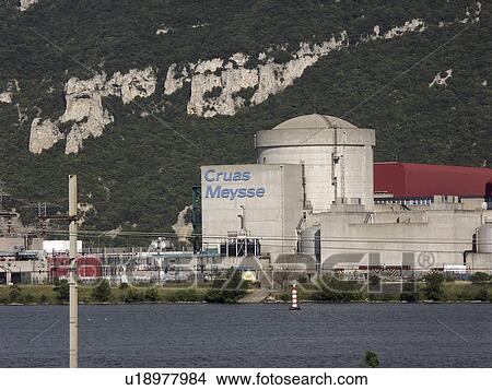 Picture -  nuclear power plant cruas meysse in rhone valley. Fotosearch