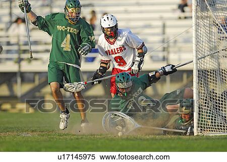 school new bedford voctech boys high in lacrosse action View Large Photo Image Stock Photography - school new bedford voctech boys high in lacrosse action . Fotosearch