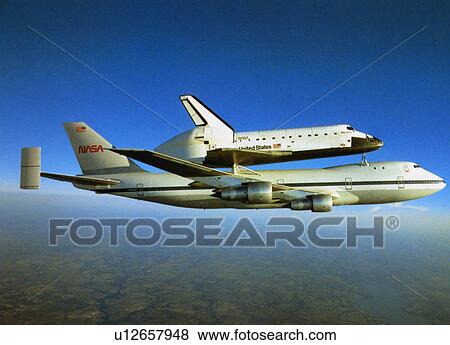 shuttle back 747 aeroplane airborne aircraft View Large Photo Image Stock Photo - shuttle back 747 aeroplane airborne aircraft. Fotosearch