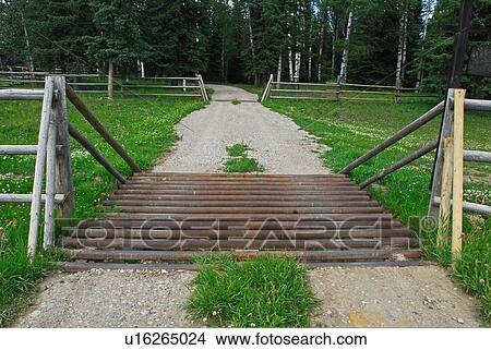steel pole gate placed in roadway keep livestock View Large Photo Image Picture - steel pole gate placed in roadway keep livestock. Fotosearch