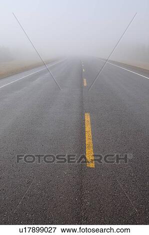 straight section alberta two lane highway mist View Large Photo Image Stock Photo - straight section alberta two lane highway mist. Fotosearch