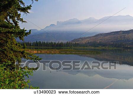 Stock Image -  summer nature landscape talbot lake miette range. Fotosearch