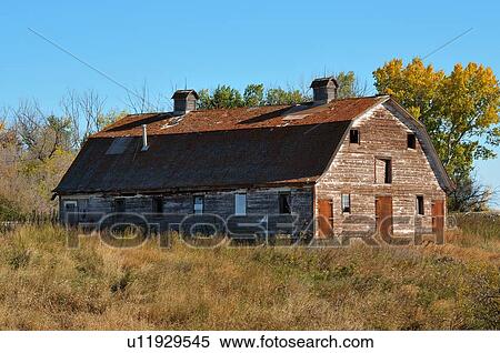 Stock Photography -  vintage autumn landscape barn run down farm away. Fotosearch