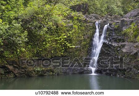 Stock Photo -  water relaxing falls famous road hana eastern. Fotosearch