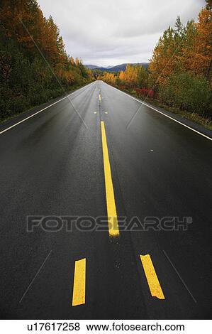 wet cassiar highway through northern british View Large Photo Image Stock Photo - wet cassiar highway through northern british. Fotosearch