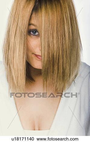 Stock Image -  woman person portrait 30s, 35-40 years blonde. Fotosearch