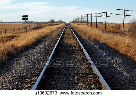 alberta landscape image set railway tracks View Large Photo Image Stock Photo - alberta landscape image set railway tracks. Fotosearch