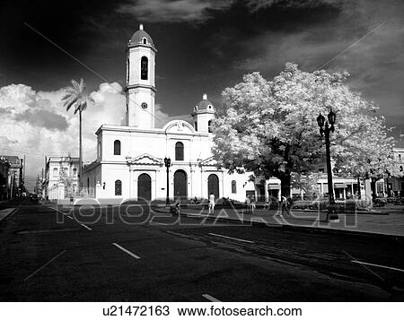 Stock Image -  art infra red cathedral in cienfuegos cuba. Fotosearch