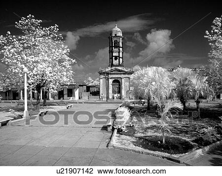 Stock Image -  art infra red cathedral in cienfuegos cuba. Fotosearch