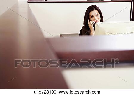 Stock Image -  background business computer office talking . Fotosearch