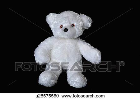 Stock Image -  background image childs white teddy bear black. Fotosearch