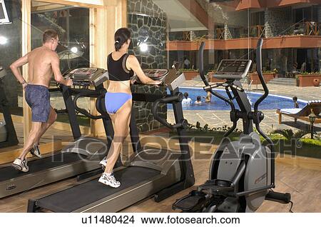 Picture -  beach couple fitness center in uday samudra. Fotosearch