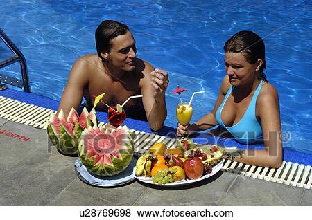 beach couple in pool uday samudra resorts pools View Large Photo Image Stock Photo - beach couple in pool uday samudra resorts pools. Fotosearch