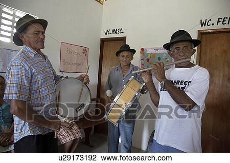 Stock Image -  brazil local musicians workshop event . Fotosearch