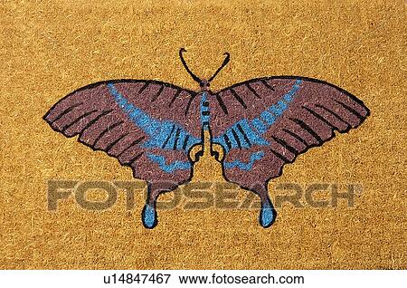 Stock Photo -  business butterfly pattern coir floor mat. Fotosearch