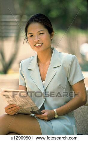 business woman office person asian newspaper View Large Photo Image Stock Image - business woman office person asian newspaper . Fotosearch