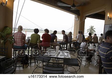 Picture -  cambodia drinkers foreign club phnom penh asia. Fotosearch
